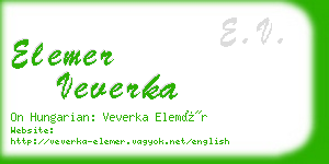 elemer veverka business card